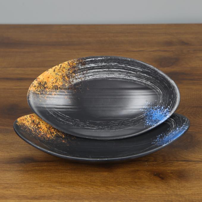 Les plats ovales de mélamine pour l'apéritif de vaisselle de restaurant plaque des ensembles 1