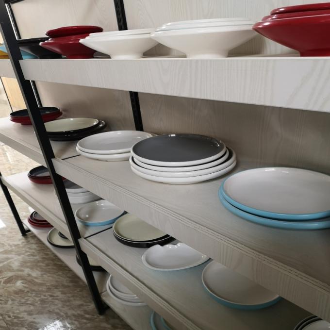 La vaisselle plate ronde de mélamine de vaisselle place le plat en plastique imprimé fait sur commande de portion 2