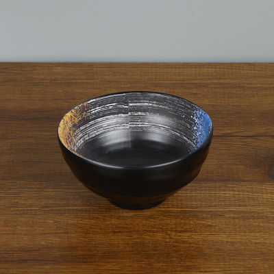 Un bon prix. Coffre-fort 100% durable noir latéral rond de bol de riz de mélamine en ligne