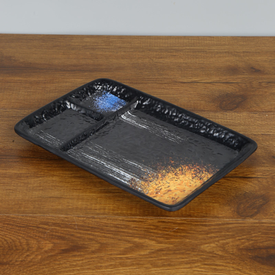 Un bon prix. Plateau rectangulaire divisé par compartiment de sauce dure à restaurant de plat de sauce à mélamine en ligne