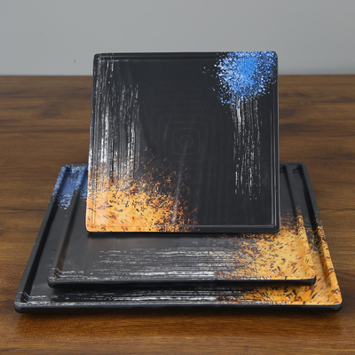 Un bon prix. Sushi carrés plats faits sur commande uniques Matte Melamine Dish de plat de mélamine de restaurant en ligne
