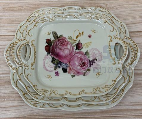 Un bon prix. Plateau de service traditionnel en mélamine blanche avec matériau exempt de BPA en ligne