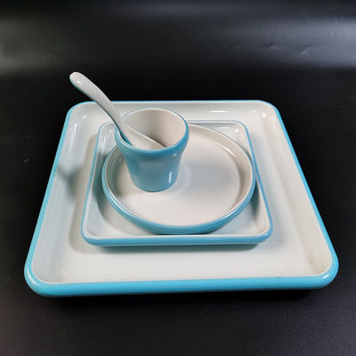 Vêtements de table en mélamine de deux couleurs servant de grands plateaux de qualité alimentaire fabriqués à partir de composés de moulage en mélamine