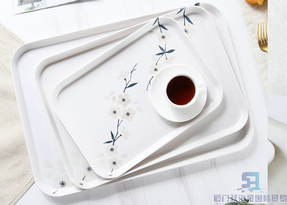 Un bon prix. Le beau plateau de portion de mélamine/plateau durable de casse-croûte de mélamine a adapté la taille aux besoins du client en ligne