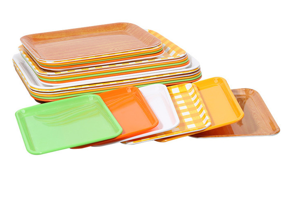 Un bon prix. Taille et conception adaptées aux besoins du client par vaisselle résistante de plateau de portion de mélamine de coupure en ligne