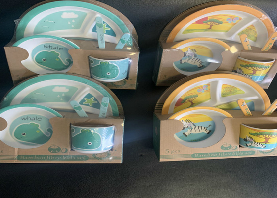 Un bon prix. Ensemble en bambou de vaisselle d'enfants de vaisselle de fibre de mélamine en ligne