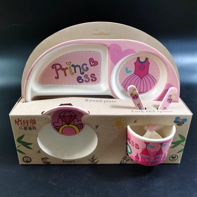 Un bon prix. La vaisselle durable de mélamine de bande dessinée d'OEM place avec la cuillère divisée de tasse de plat en ligne
